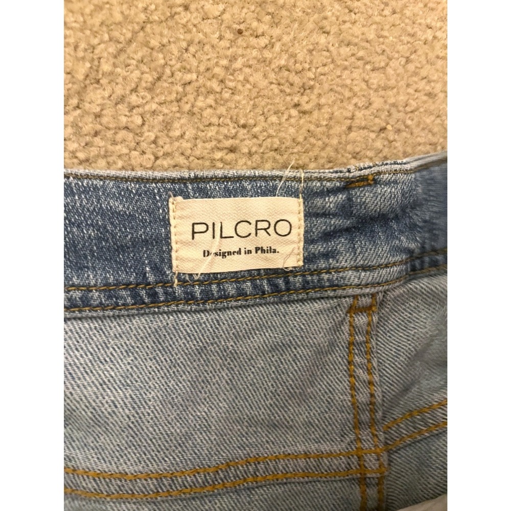 PILCRO Anthropologie The Adi Wide Leg Cropped‎ Jeans Light Wash Chewed Hem- 32 - Picture 6 of 13